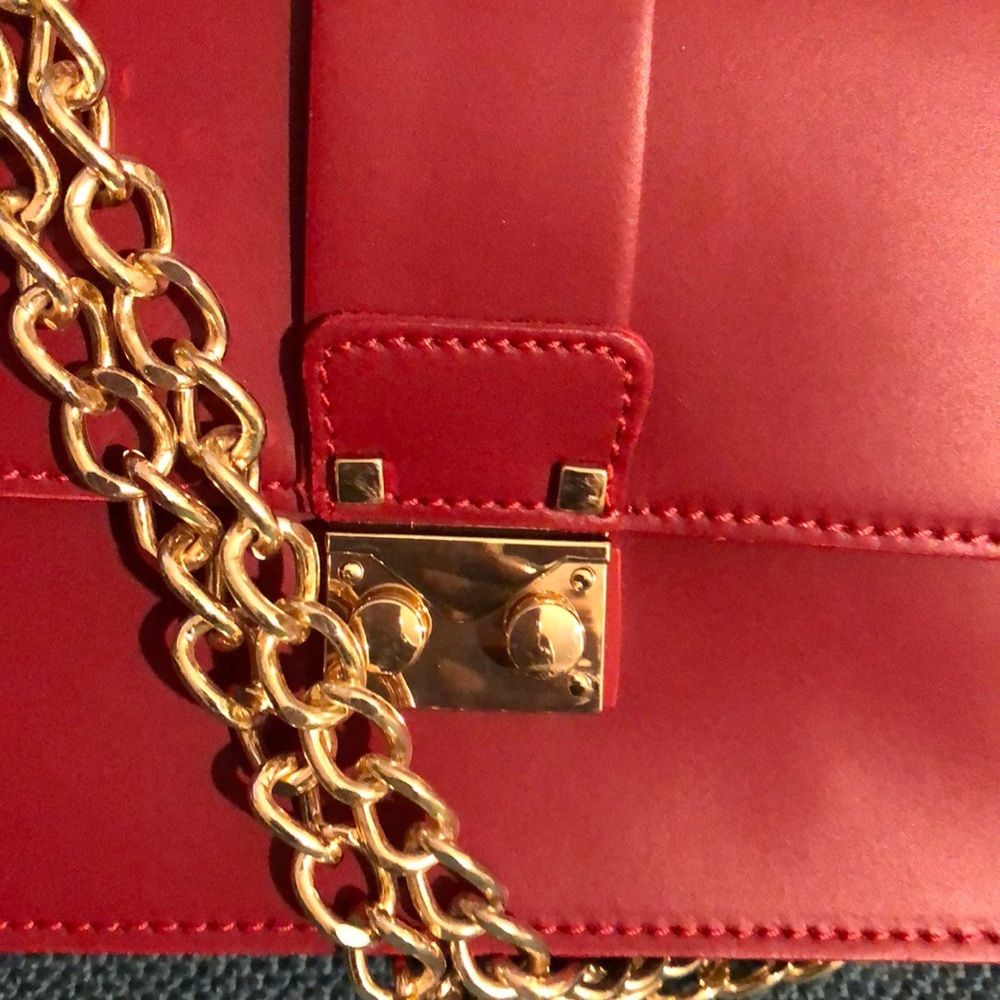 Alessandro Mari Red Leather Shoulder Bag - Picture 2 of 4